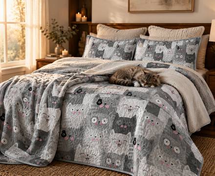 PawMoM Cat Mom Quilt Set